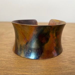 One-of-a-kind flame color NuGold cuff bracelet